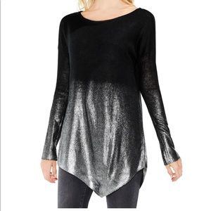 NWOT Asymmetrical Metallic Ombré Sweater